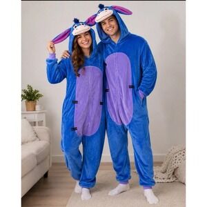 Eeyore Hooded One Piece Sleepwear Pajamas Adult Small Cosplay Kigurumi Halloween